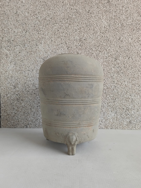 古玩陶瓷灰陶弦紋谷倉拍賣,當前價格1500元