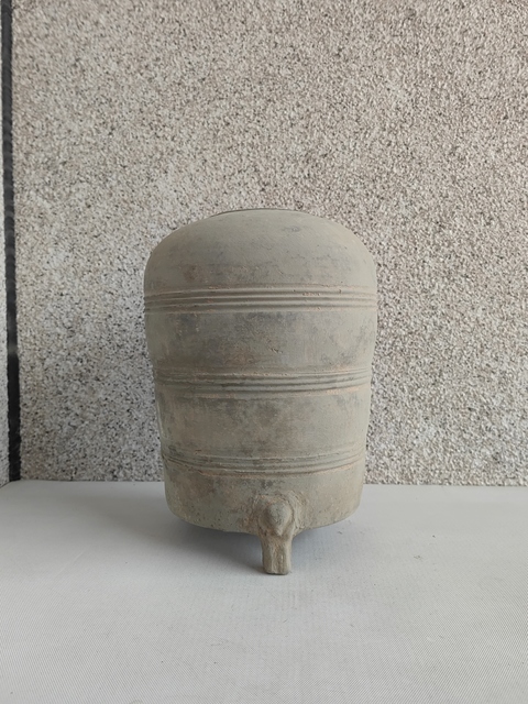 古玩陶瓷灰陶弦紋谷倉拍賣,當前價格1500元