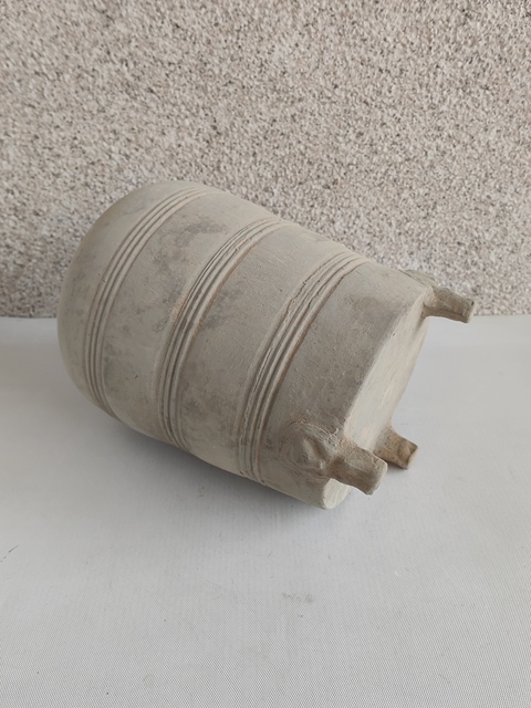 古玩陶瓷灰陶弦紋谷倉拍賣,當前價格1500元