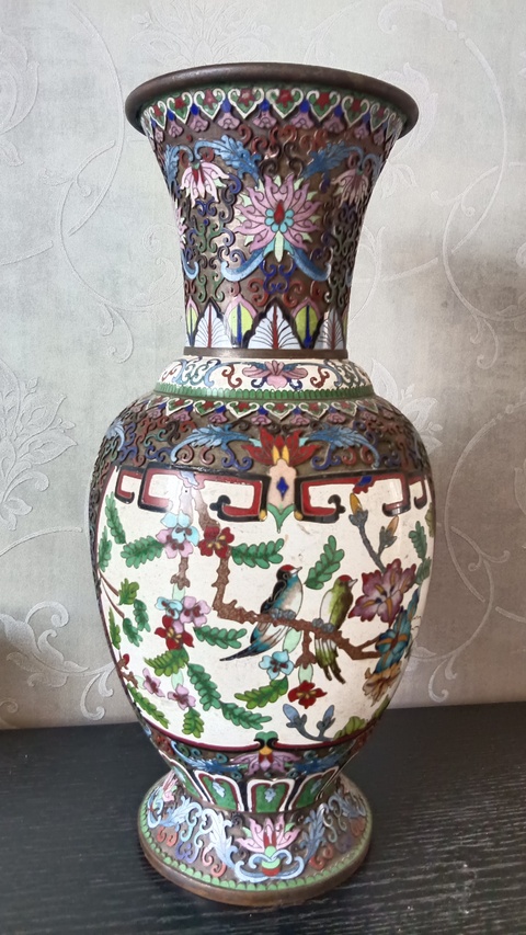 古玩陶瓷花鳥紋瓶真品鑒賞圖