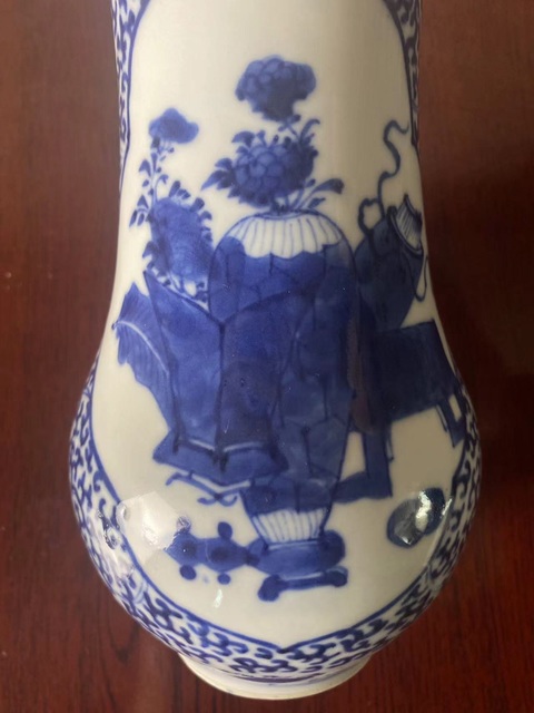 古玩陶瓷博古圖青花尊真品鑒賞圖