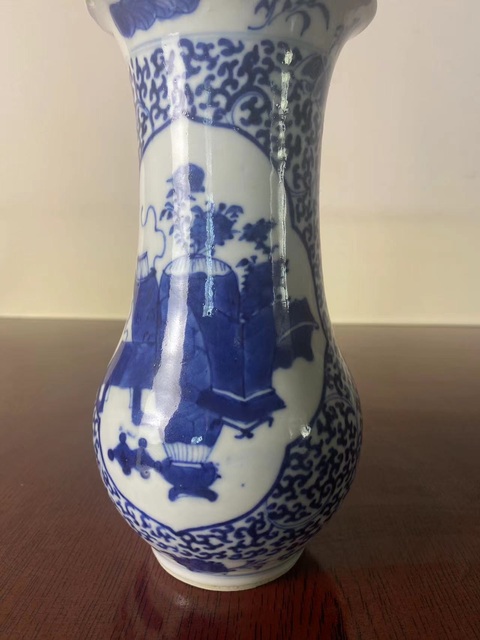 古玩陶瓷博古圖青花尊真品鑒賞圖