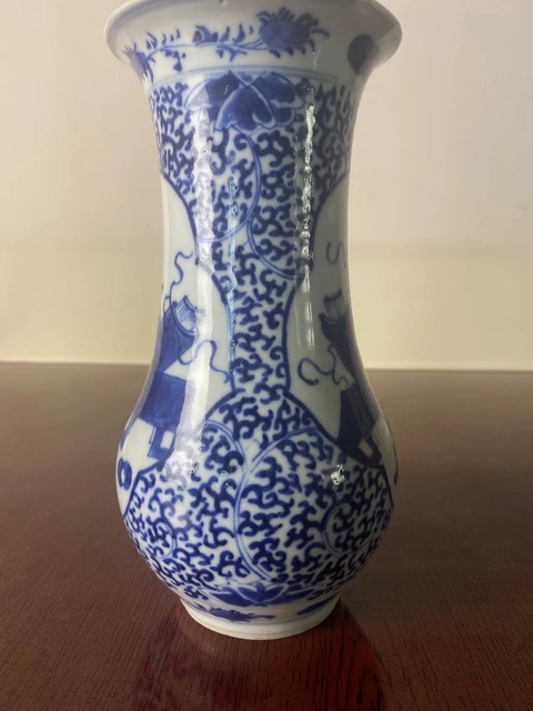 古玩陶瓷博古圖青花尊真品鑒賞圖