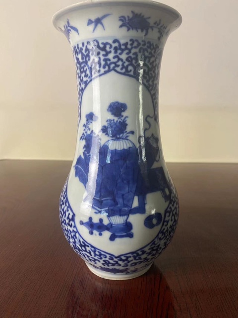 古玩陶瓷博古圖青花尊真品鑒賞圖