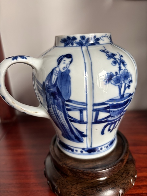 古玩陶瓷青花人物瓜棱罐真品鑒賞圖
