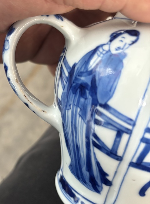 古玩陶瓷青花人物瓜棱罐真品鑒賞圖