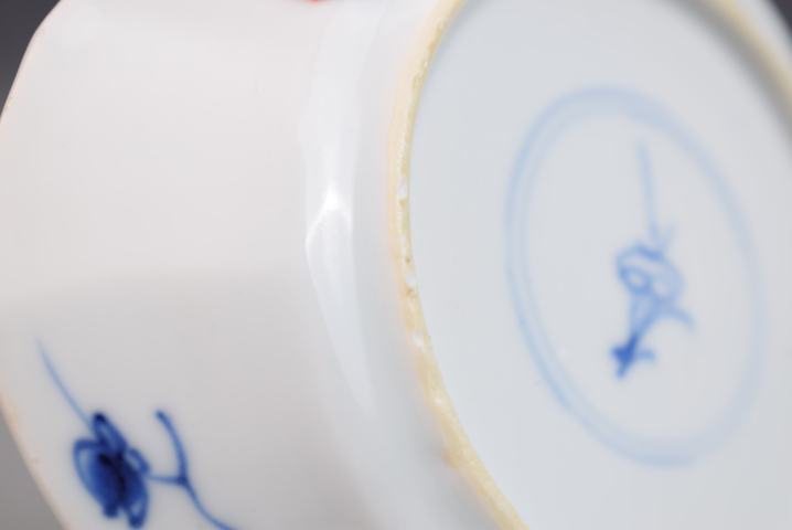 古玩陶瓷山水六方小盤真品鑒賞圖