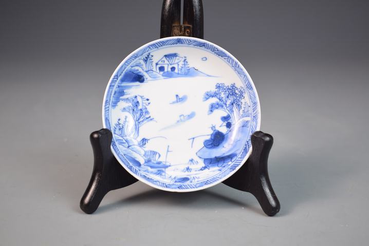古玩陶瓷康熙青花山水人物盤拍賣,當前價格1500元