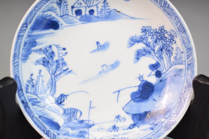 古玩陶瓷康熙青花山水人物盤拍賣,當前價格1500元