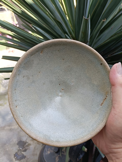 古玩陶瓷五大名窯之一元代鈞窯天藍釉賞碗拍賣,當前價格3980元