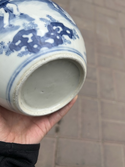 古玩陶瓷人物紋青花蓋罐真品鑒賞圖