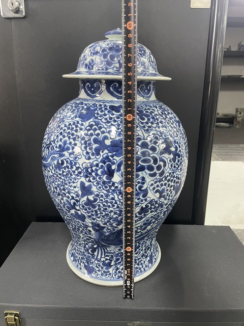 古玩陶瓷鳳穿牡丹將軍罐真品鑒賞圖