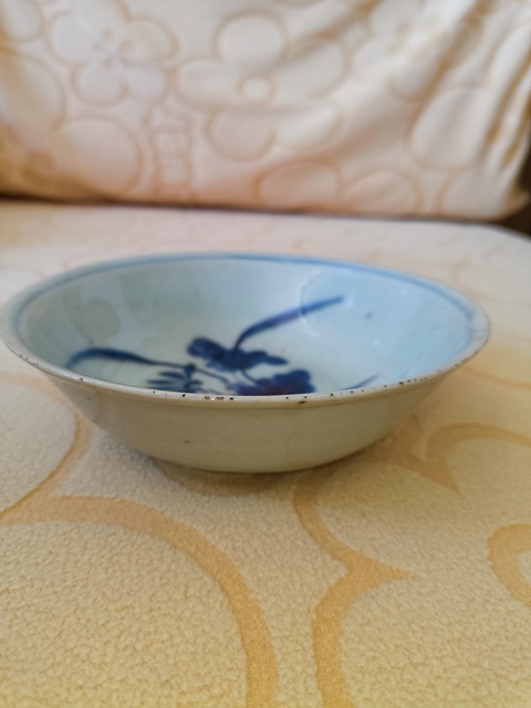 古玩陶瓷花卉紋青花洗真品鑒賞圖