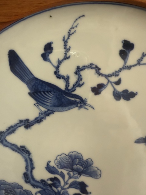 古玩陶瓷花鳥紋青花瓷板畫真品鑒賞圖