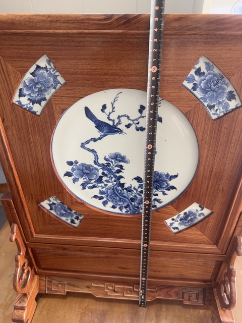 古玩陶瓷花鳥紋青花瓷板畫真品鑒賞圖