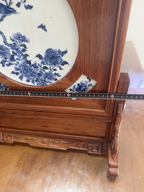 古玩陶瓷花鳥紋青花瓷板畫真品鑒賞圖