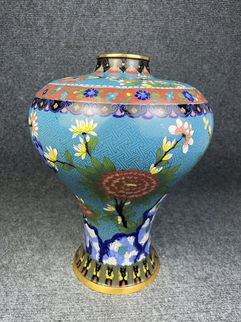 古玩雜項景泰藍花瓶真品鑒賞圖
