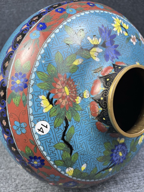 古玩雜項景泰藍花瓶真品鑒賞圖