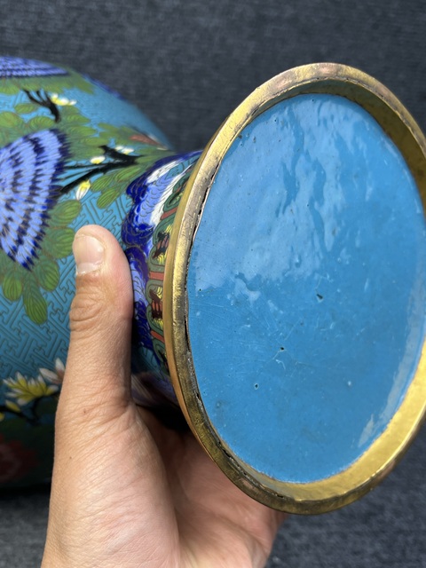 古玩雜項景泰藍花瓶真品鑒賞圖