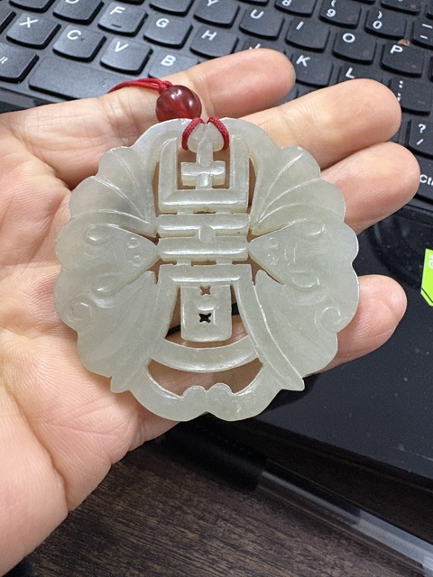 古玩玉器福壽雙全佩真品鑒賞圖
