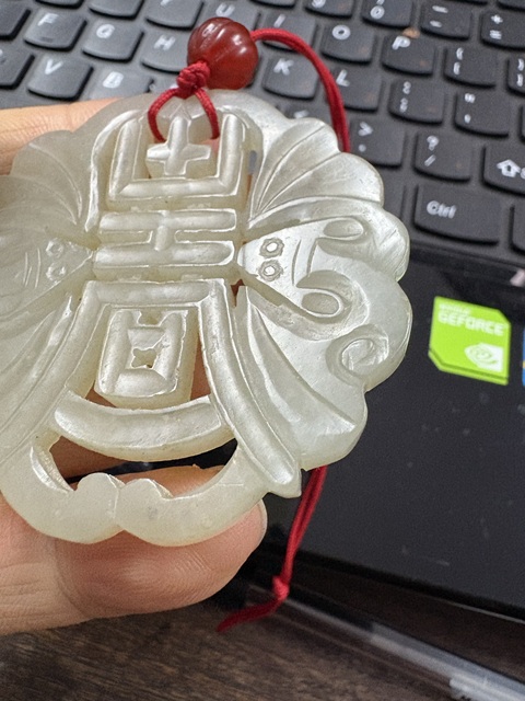 古玩玉器福壽雙全佩真品鑒賞圖