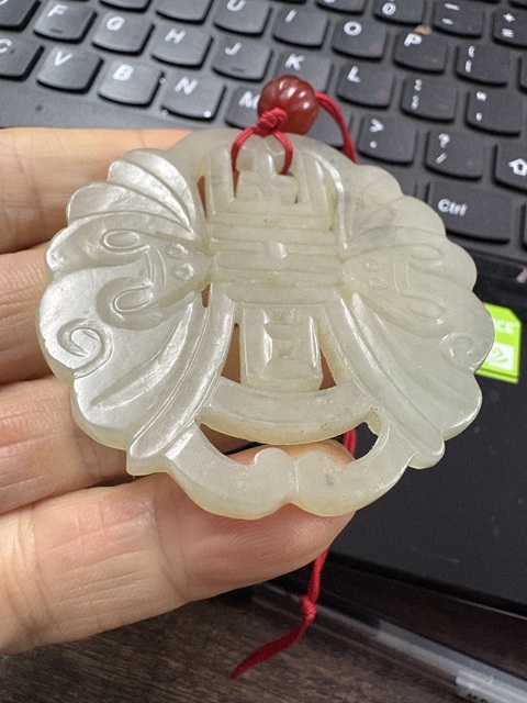 古玩玉器福壽雙全佩真品鑒賞圖