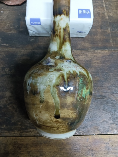 古玩陶瓷窯變釉天球瓶真品鑒賞圖