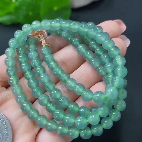 古玩玉器天然翡翠項鏈(帶翡翠鑒定證書)拍賣,當前價格680元