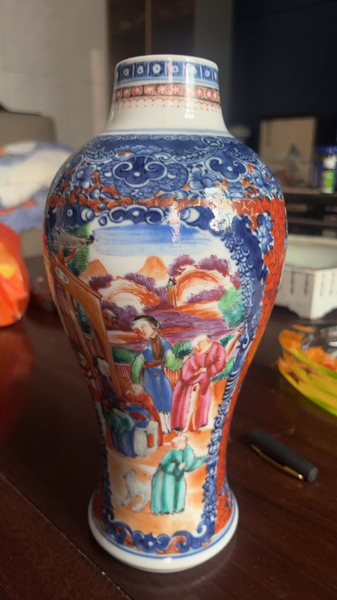 古玩陶瓷廣彩瓶真品鑒賞圖