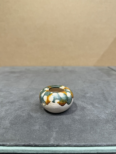 古玩陶瓷唐三彩掛藍水盂真品鑒賞圖