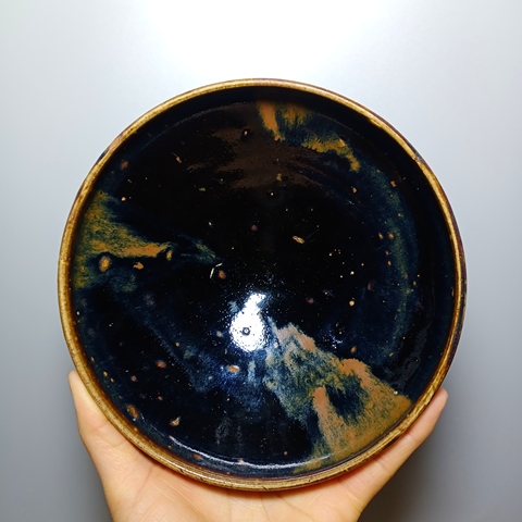 古玩陶瓷元代·磁州窯黑釉鐵銹斑碗真品鑒賞圖