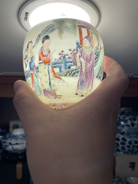 古玩陶瓷精品民窯 民國·粉彩西廂記紋蓮子罐拍賣,當前價格3680元