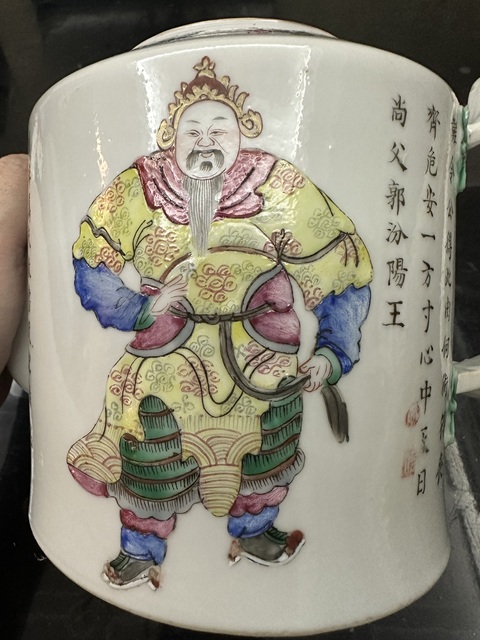 古玩陶瓷粉彩無雙譜人物茶壺，注意品相真品鑒賞圖