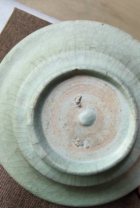 古玩陶瓷龍泉青瓷盤真品鑒賞圖