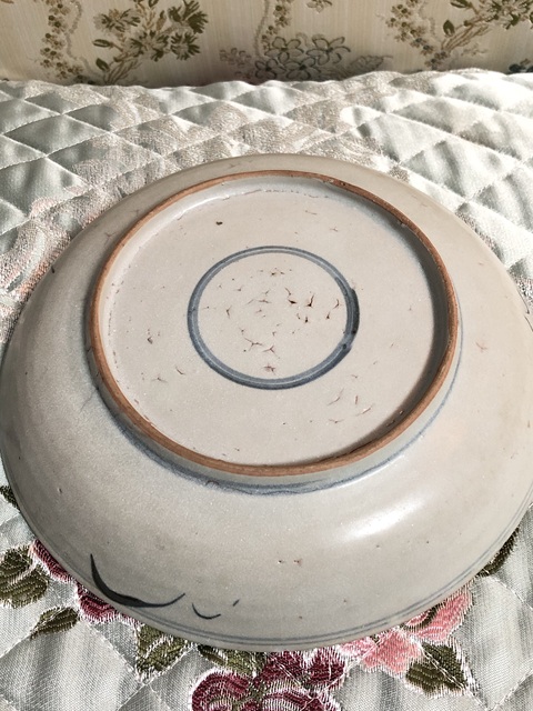 古玩陶瓷清中期-青花萬壽字紋盤拍賣,當前價格488元