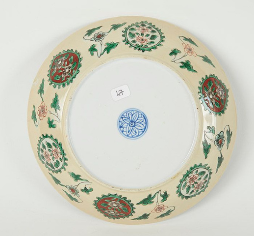 古玩陶瓷青花五彩盤真品鑒賞圖