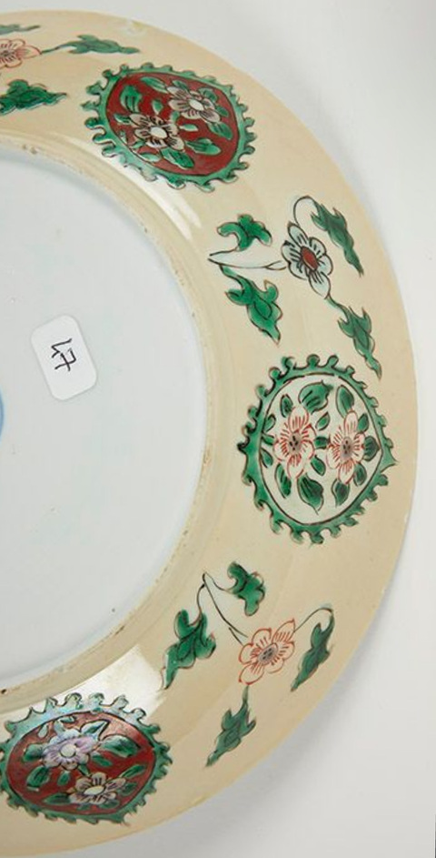 古玩陶瓷青花五彩盤真品鑒賞圖