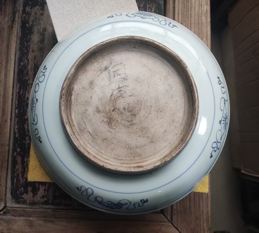 古玩陶瓷雍乾·青花壽字紋盤真品鑒賞圖
