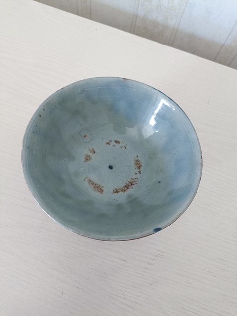 古玩陶瓷清雍乾.如意靈芝紋青花碗拍賣，當前價格108元
