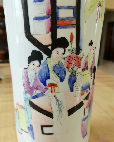 古玩陶瓷粉彩瓶真品鑒賞圖