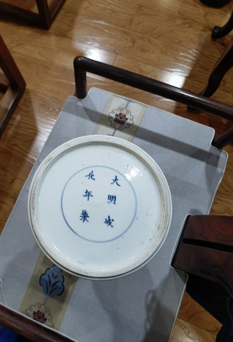 古玩陶瓷康熙青花花觚真品鑒賞圖