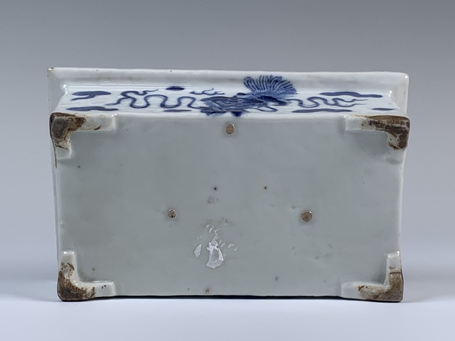 古玩陶瓷清晚期·青花獅子紋水仙盆真品鑒賞圖