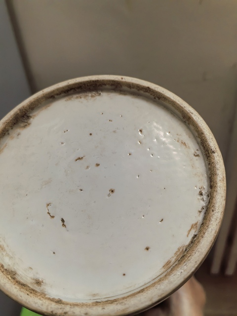 古玩陶瓷樵漁耕讀山水紋青花帽筒真品鑒賞圖