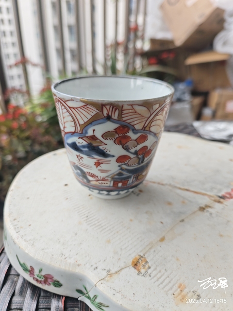 古玩陶瓷晚清粉彩高足調色盤拍賣，當前價格288元