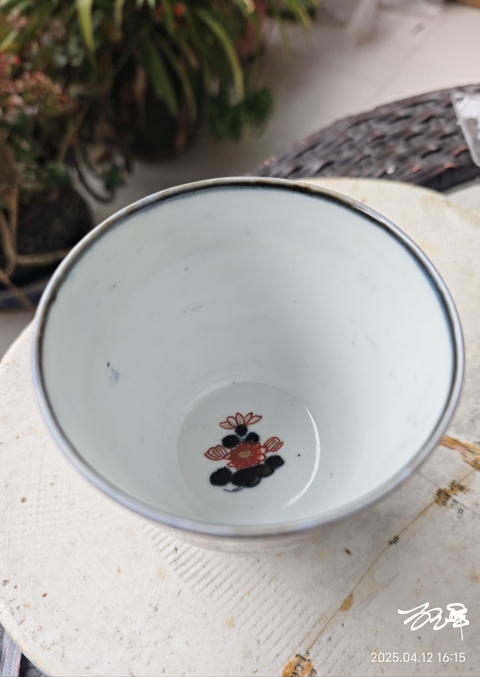 古玩陶瓷晚清粉彩高足調色盤拍賣，當前價格288元