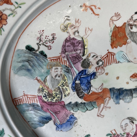 古玩陶瓷八仙圖粉彩盤(pán)真品鑒賞圖