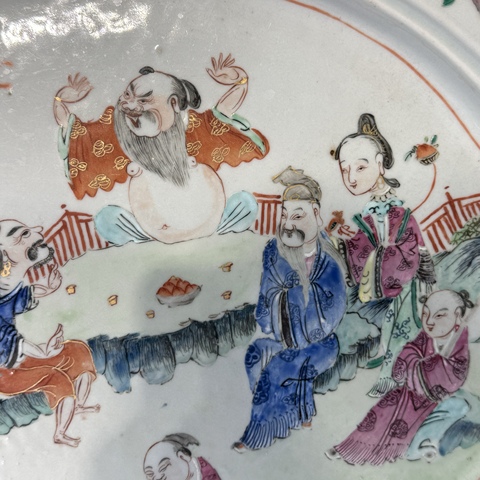 古玩陶瓷八仙圖粉彩盤(pán)真品鑒賞圖