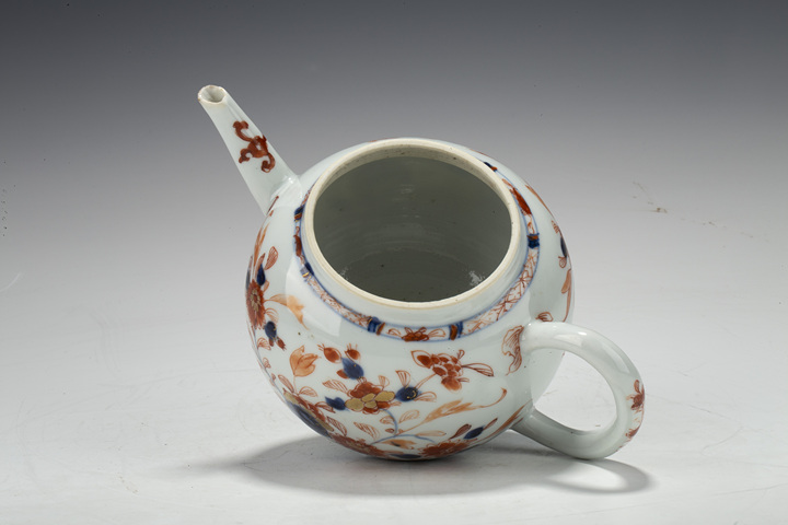 古玩陶瓷清康熙·青花礬紅描金花卉紋茶壺拍賣，當前價格2500元