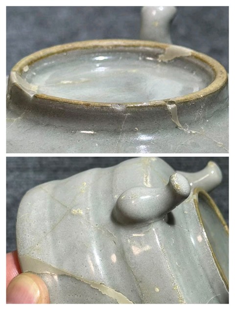 古玩陶瓷精品南宋龍泉”官”三足旋紋爐拍賣,當前價格8800元