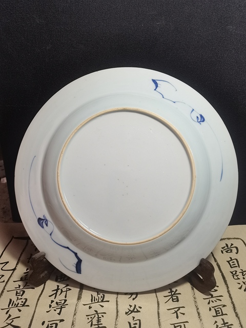 古玩陶瓷斗雞圖青花盤拍賣，當前價格1880元